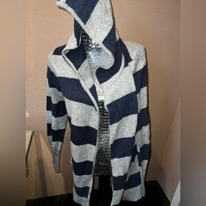 Striped Hooded Women's Sweater dkny xl